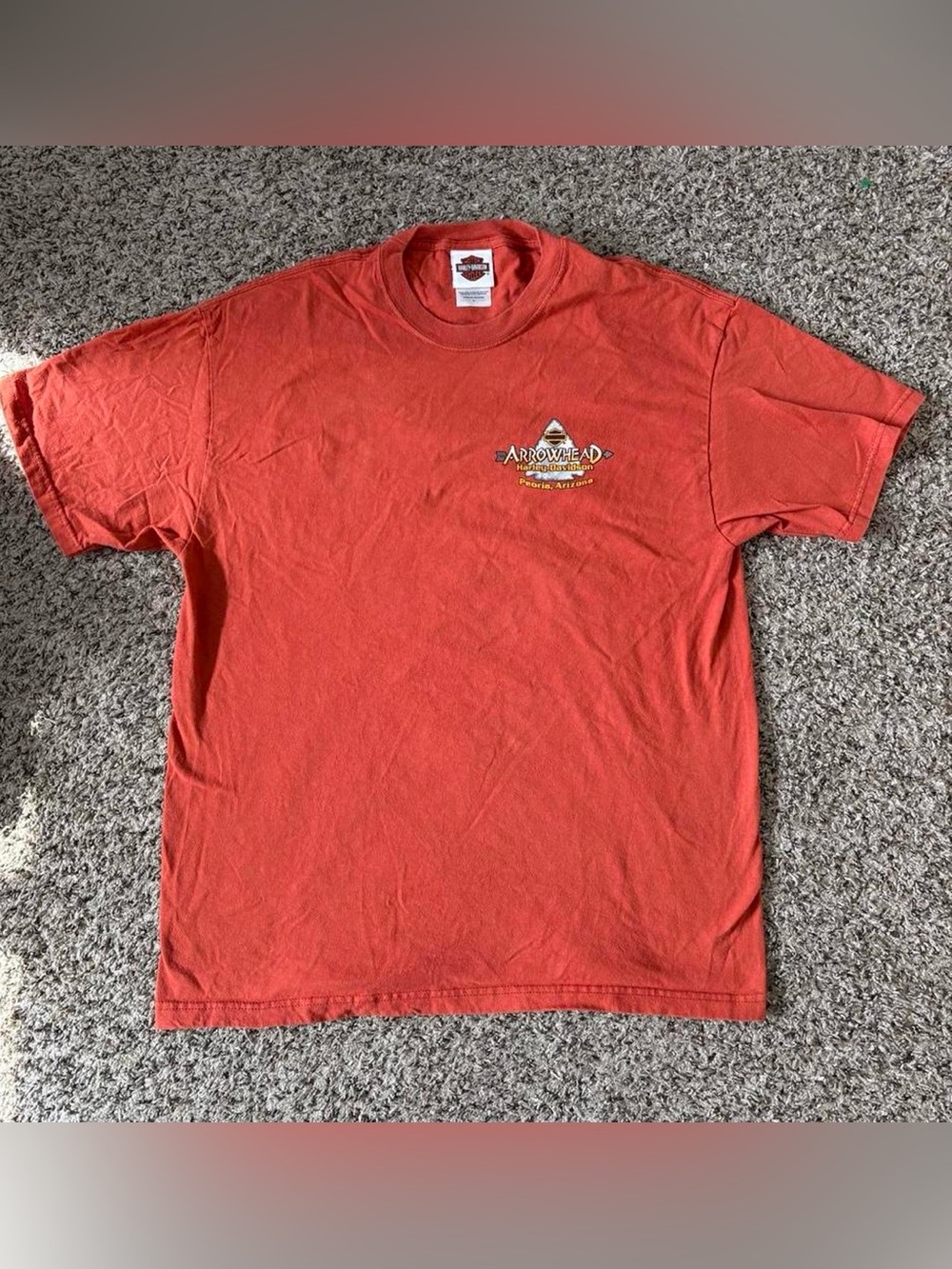 Harley Davidson Peoria, Arizona 2003 orange t-shirt  #biker #harleydavidson